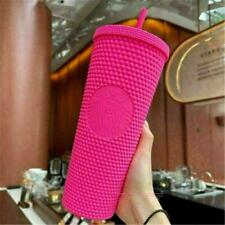 New 710ml Diamond Matte Hot Pink Studded Tumbler 2021 Straw Cup Usa picture