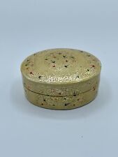 Vintage Kashmir Trinket Box Silver Leaf Paper Mache Hand Painted Jewelry Box picture