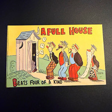 E. C. Kropp Co. Vintage Humor Postcard "A Full House Beats Four of a Kind". picture
