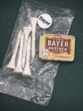 LOT 2pc vintage BAYER ASPIRIN TIN and GOLF TEES picture