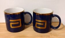 Set of 2 Abbott Laboratories Blue Gold Coffee Mugs Health Care Medical Company picture