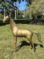 HUGE solid Brass Vintage Horse Figure Statue 36” Tall Decor Animal picture