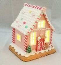Gingerbread House Pink White Candy Cookie LED Light Up Clay-dough 6