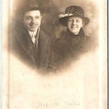 c1910s Waterloo, IA Happy Man & Woman RPPC Smile Rotten Teeth Real Photo PC A171 picture