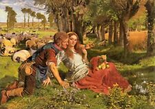 Dream-art Oil painting William-Holman-Hunt-The-Hireling-Shepherd in landscape  @ picture