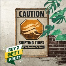 Coastal Ocean Rip Currents Warning Tin Sign Safety Beach Metal Wall Art picture