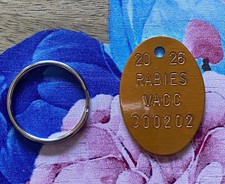 1 Official 2026 Rabies Vaccination Dog Tags Vet Tag Dogs Cats Aluminum Tag New picture