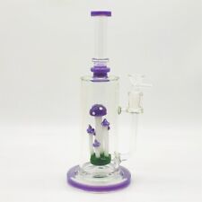 11 Inch Rare Purple Mushroom Brunch Filter Glass Bong Water Pipe Hookah 14MM picture