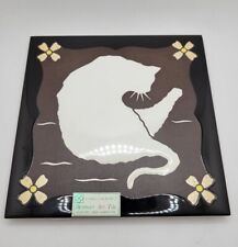 Authentic Besheer Art Tile From Boston Musem Of Fine Arts Cat Silhouette picture