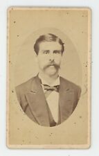 Antique CDV Circa 1870s Strong Looking Man With Large Mustache Flynn Salem, NJ picture