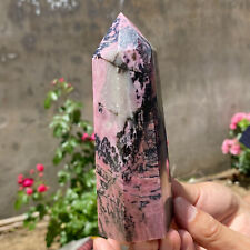 535g Natural Rhodonite Obelisk quartz crystal Tower Point specimen Healing picture