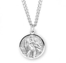 N.G. Sterling Silver St Christopher and St Raphael Medal on 24 Inch Chain picture