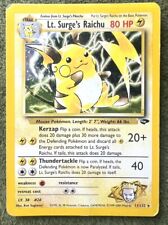PLAYED Lt. Surge's Raichu (11/132) Holo Gym Challenge Pokemon Card picture