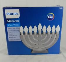 New Philips Warm White LED Menorah w/ Flickering Effect 8 Settings picture