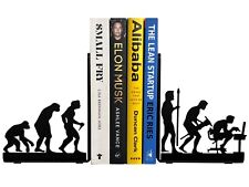HeavenlyKraft Human Evolution Bookends, Decorative Metal Bookends for Shelves picture