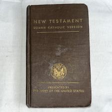 New Testament Roman Catholic Hardcover Pocket Bible Army United States WWII 1943 picture