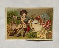 BT Babbitts Soap Victorian Trade Card Americana Patriotic Boy USA Flag picture