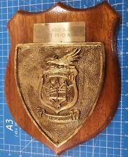Vintage 1974, 75 USS Saratoga Brass Presentation Plaque on Hardwood Base NAVY  picture