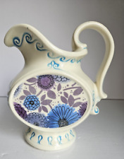 Vintage McCoy Art Pottery 7513 Pitcher Blue Purple White Floral 8