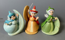 DISNEY SLEEPING BEAUTY Porcelain Fairy Godmothers - FLORA, FAUNA & MERRYWEATHER picture