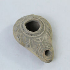 Ancient Holy Land Oil Lamp Clay Menorah picture