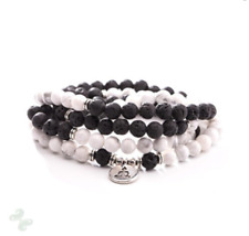 6mm Lava Stone Howlite 108 Beads Gemstone Mala Bracelet Wrist Spirituality picture