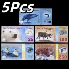 Arctic Territories Set 5 Pcs, 25 50 100 250 500, 2017, UNC, picture