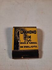 Vtg Diamond jim cafe bar and gill new your city matchbook empty  picture