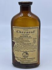 CHERACOL CODEINE  UPJOHN Co. Original Empty Bottle 1920s rare label picture