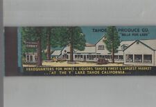 Matchbook Cover Full Length Tahoe Produce Co. Sells For Less Lake Tahoe, CA picture