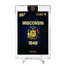 WISCONSIN FLAG U.S. State Flags Holo Gold Card 2023 GleeBeeCo #WUS1-G 1/1 picture