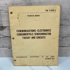 Vintage  1970 Department of the Army Communications Semiconductors TM 11-600-2 picture