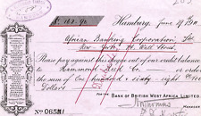 1911 AFRICAN BANKING CORPORATION LTD BANK OF BRITISH WEST AFRICA DOCUMENT Z1747 picture