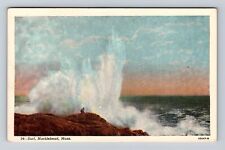 Marblehead MA-Massachusetts, Surf along Coastline, Antique Vintage Postcard picture