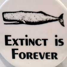 1980 Anti Whaling Extinct Is Forever Save Whales Greenpeace Climate Change Pin picture