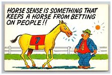 Horse Sense Funny Humorous Comic Art Animation Vintage Chrome Postcard picture