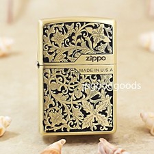Zippo Lighter 205 Black Gold Flowers and Plants Trees and Plants Series picture