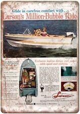 Larson Boat Vintage Ad Reproduction Metal Sign L30 picture