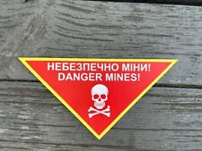 UKRAINE Caution sign Watch out for mines picture