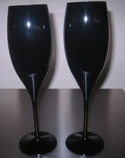 DOM PERIGNON CHAMPAGNE EVOLUTION OENOTHEQUE BLACK CRYSTAL FLUTES X 2 RARE picture