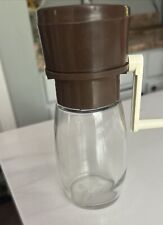 Vintage Gemco Nut Grinder Chopper Glass Jar & Lid Brown Hand Cranked  picture