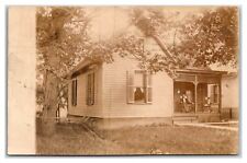 SPRINGFIELD Illinois RPPC  ~ historic home ~ Man in rocking chair picture