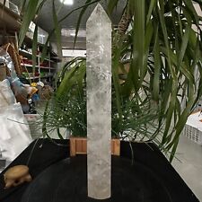 8.47LB Natural White crystal obelisk Crystal energy column Reiki healing3850g picture