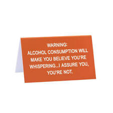 Say What - Desk Sign: 'Alcohol Consumption', Red, Acrylic, Large, 11.5cm (Len... picture