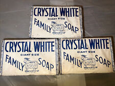 3 Antique Bars of Soap Crystal White Laundry Dish Family Peets 1930's Blue Wrap picture