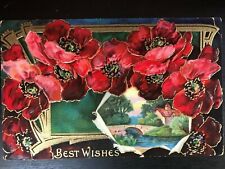 Vintage Postcard 1911 Best Wishes Deeply Embossed picture