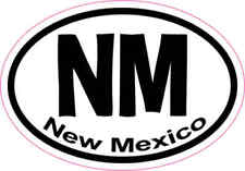 3X2 Oval NM New Mexico Sticker Vinyl State Vehicle Window Stickers Bumper Decal picture