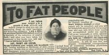 To Fat People 1905 Quack Medicine Weight Loss Vintage Print Ad picture