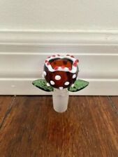 14MM Thick Quality Glass Mario Piranha Plant Double Bowl Head Piece Slide Holder picture