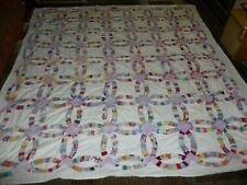 Vintage Penney's Nationwide Coverlet Non Insulated Summer Quilt Wedding Ring picture